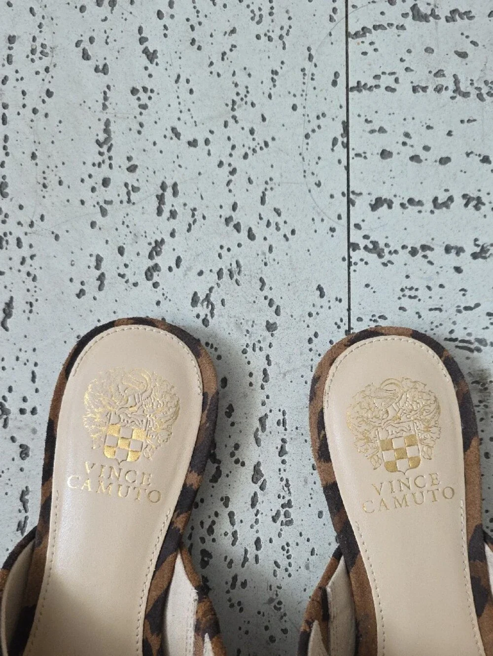 Vince Camuto Leopard-Print Slip-On Mules in Brown and Black - Picture 2 of 8